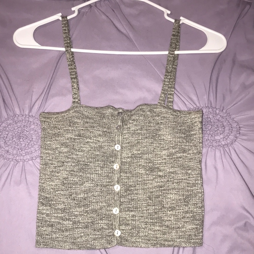 Grey Cami Buttonup Top